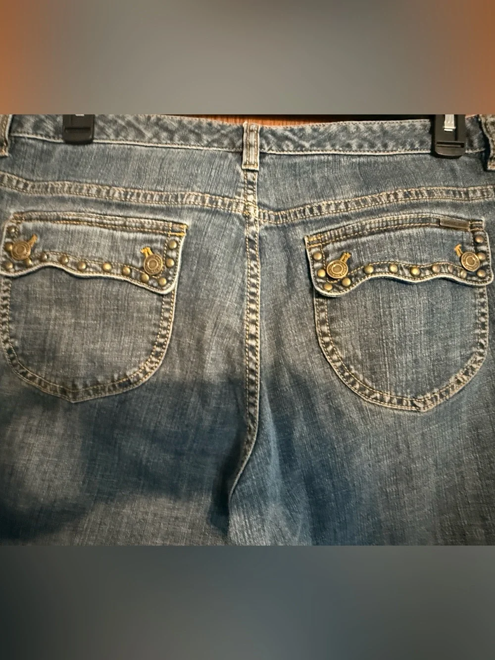 Michael Kors Dark Blue Mid-Rise Boot-Cut Jeans
